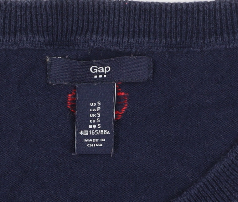 Gap Women's Blue Heart Pullover Jumper Size S