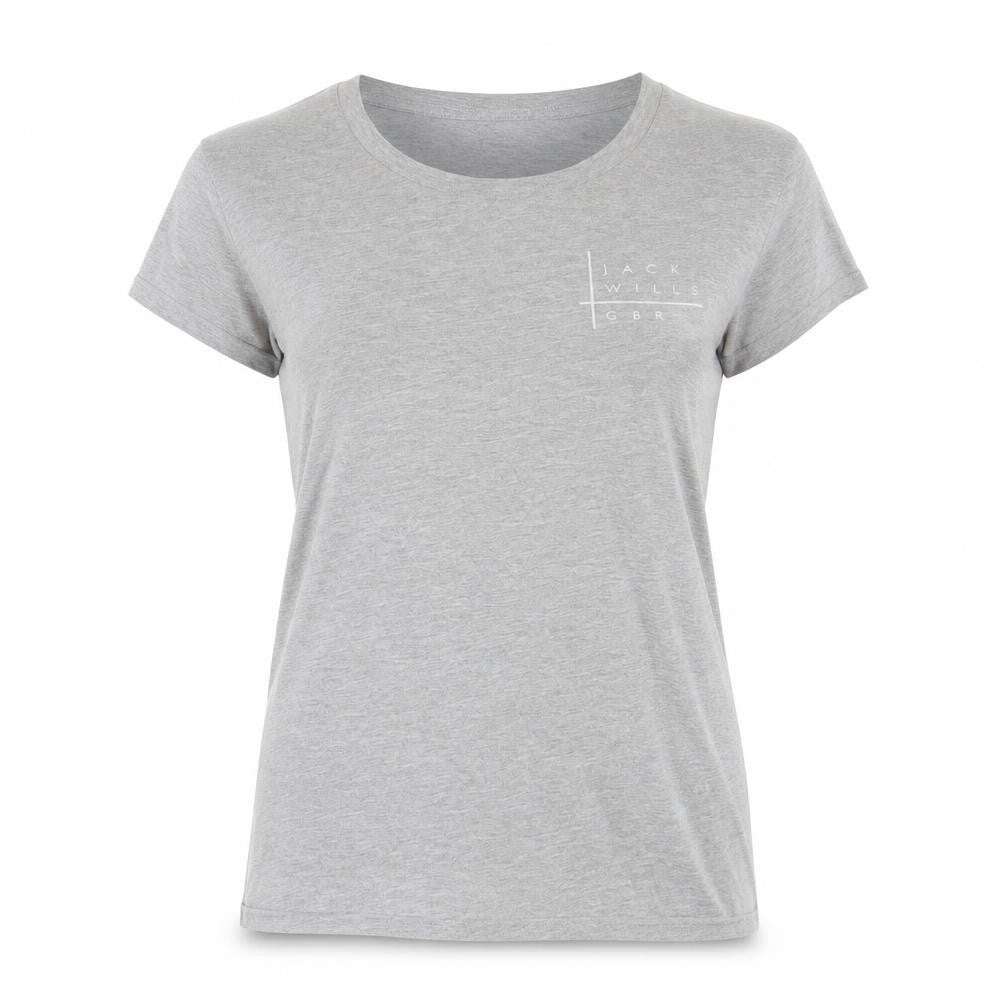 Front view of Jack Wills Grey Slim Fit Women's T-Shirt, size 8