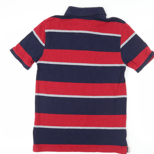 Joules Men's Red Blue Striped Polo Shirt Size S