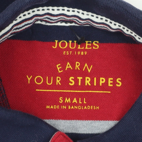 Joules Men's Red Blue Striped Polo Shirt Size S