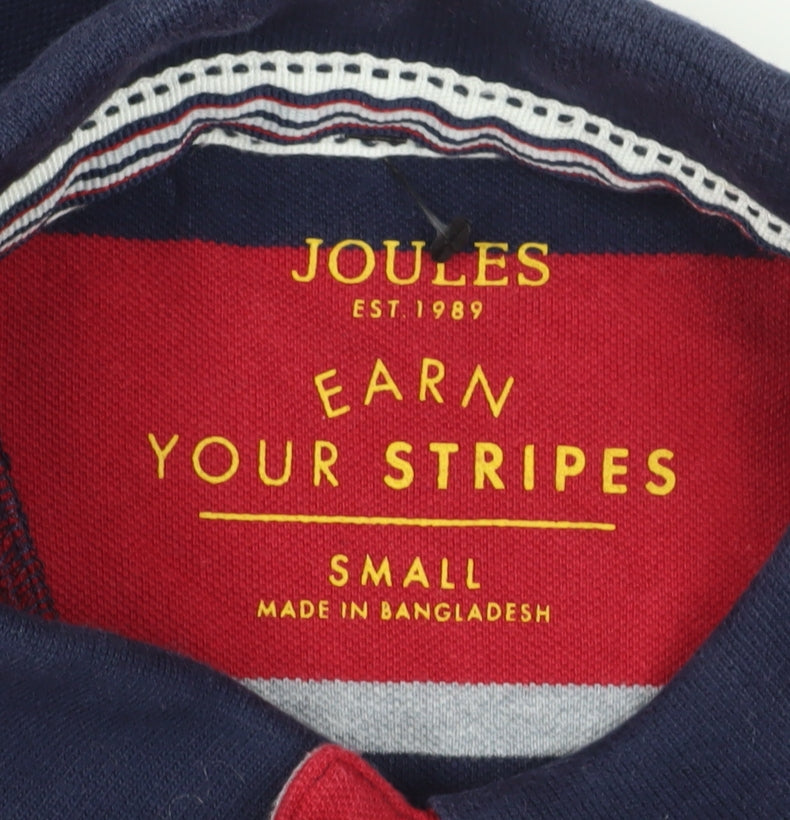 Joules Men's Red Blue Striped Polo Shirt Size S