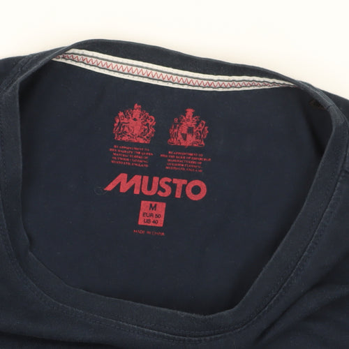 Musto Men's Blue Long Sleeve Nautical T-Shirt M