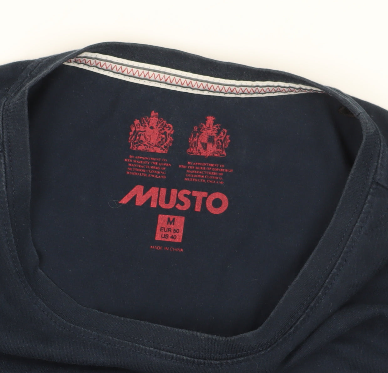 Musto Men's Blue Long Sleeve Nautical T-Shirt M