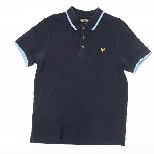 Lyle & Scott Men's Black Polo Shirt L Short Sleeve