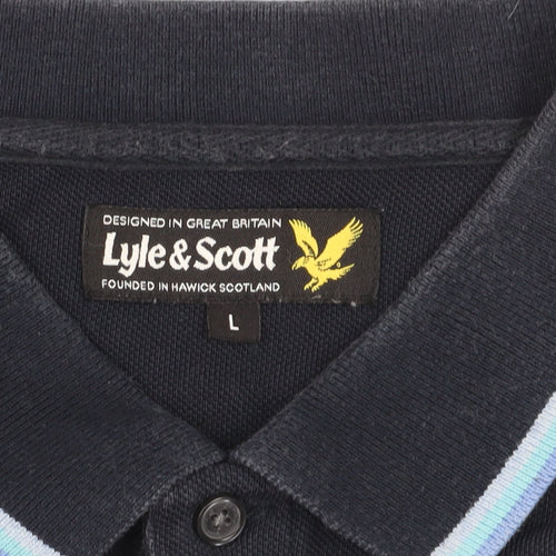 Lyle & Scott Men's Black Polo Shirt L Short Sleeve