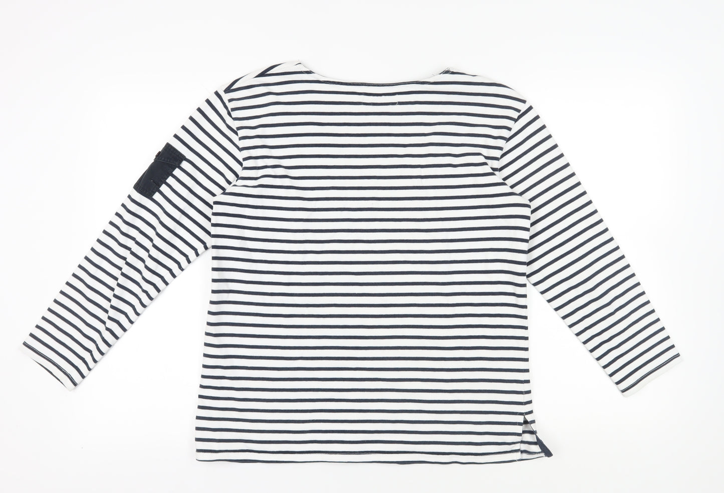 Monsoon Women's Black Striped T-Shirt Size 12