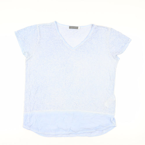 Mint Velvet Women's Blue Linen V-Neck T-Shirt