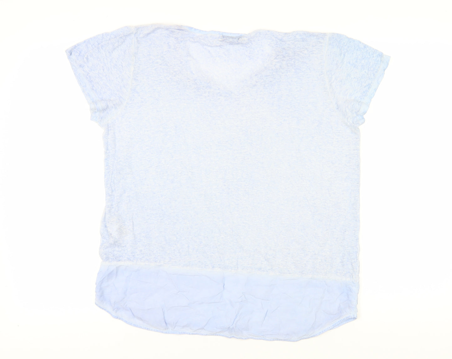 Mint Velvet Women's Blue Linen V-Neck T-Shirt