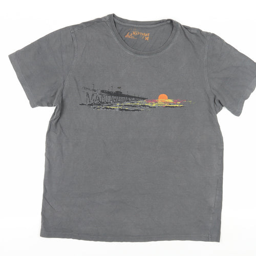 Mantaray Men's Grey Graphic Print T-Shirt Medium