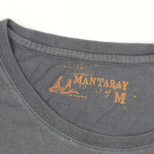 Mantaray Men's Grey Graphic Print T-Shirt Medium