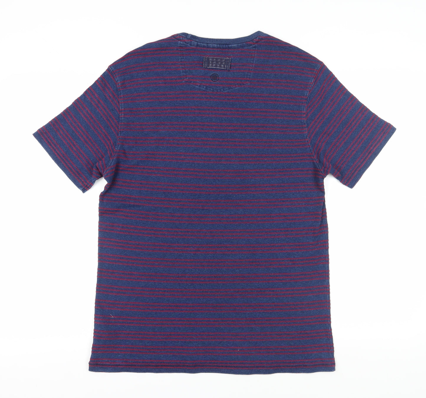 FatFace Men's Blue Striped T-Shirt, Size M, Crew Neck