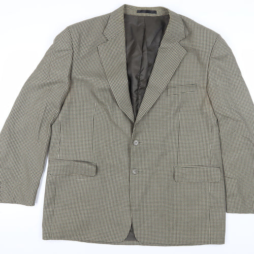 Zantos Men's Check Blazer, 46R, Brown, Business Casual