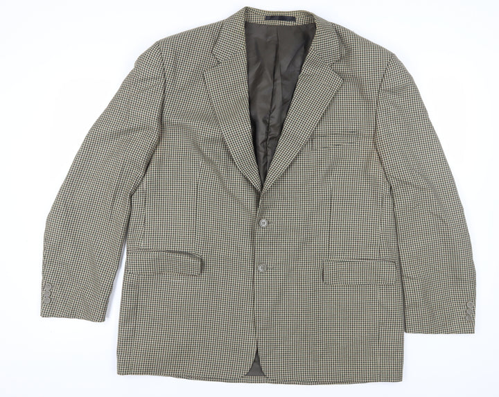 Zantos Men's Check Blazer, 46R, Brown, Business Casual