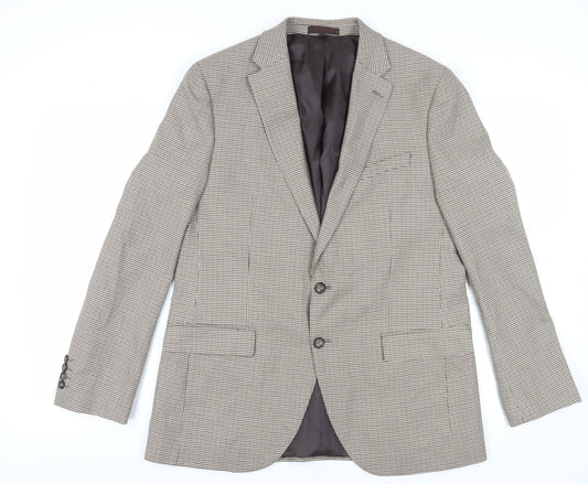 Marks and Spencer Men's Brown Check Blazer, 42, Regular Fit