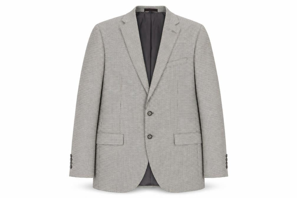 Front view of Marks & Spencer Men's Brown Check Blazer, 42, Regular Fit