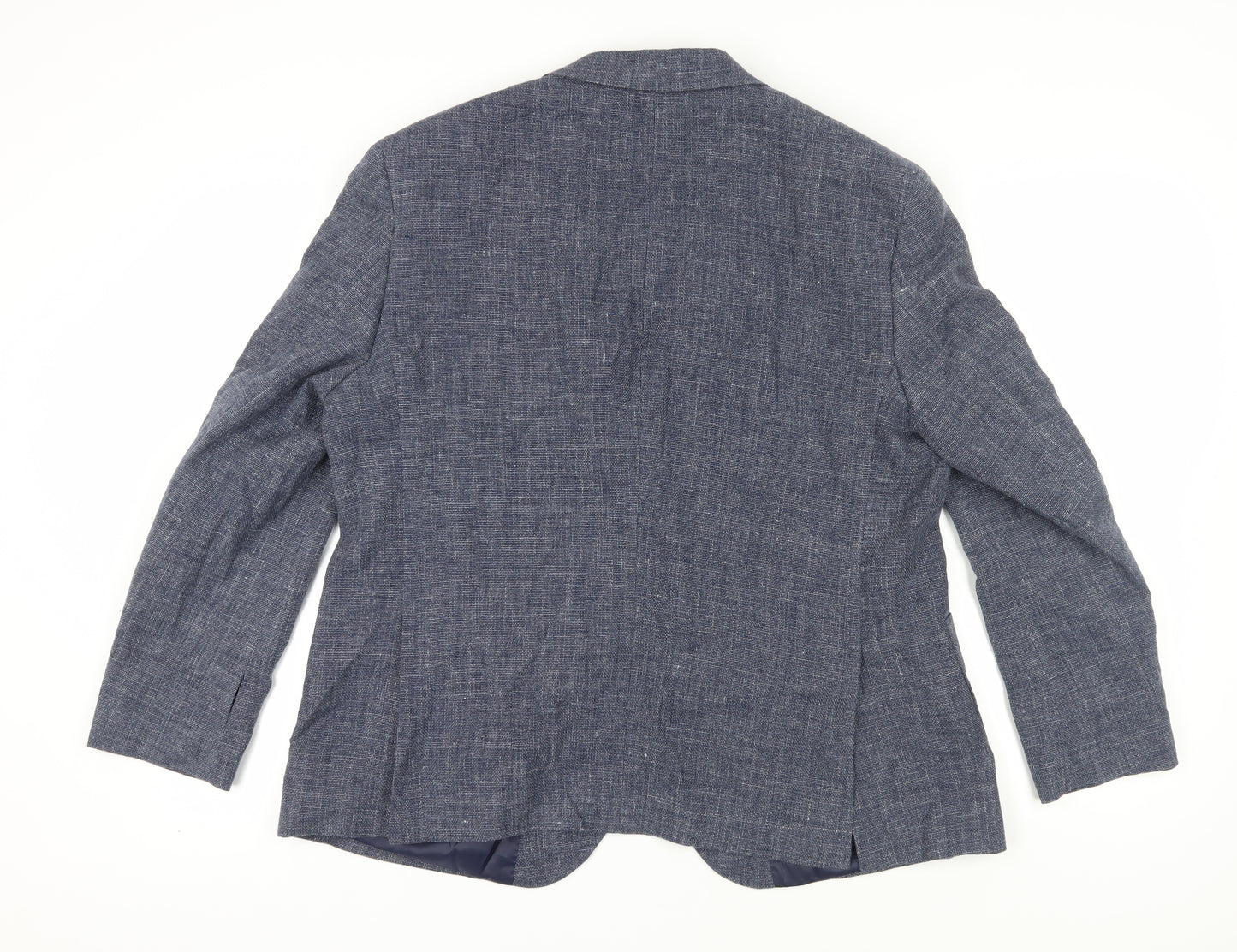 Marks and Spencer Men's Blue 46S Blazer, Linen Blend