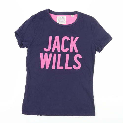 Jack Wills Women's Blue Basic T-Shirt Size 10