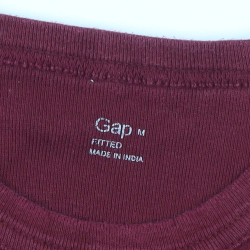 Gap Men's Red Long Sleeve T-Shirt, Size M, Slim Fit