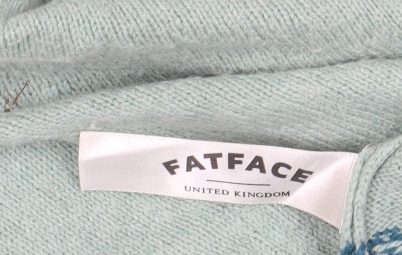 Fat Face Women's Green Fair Isle Jumper Size 14