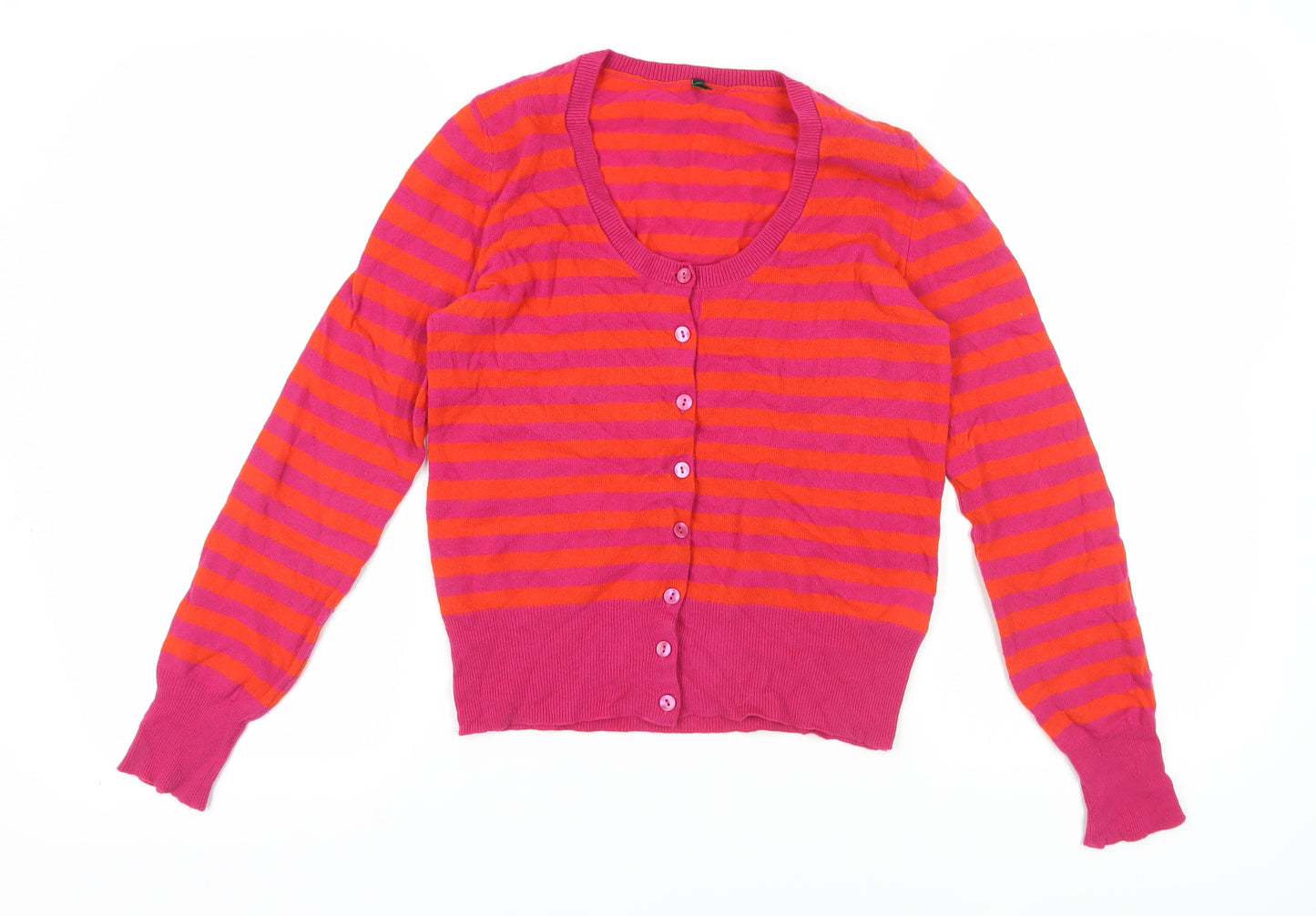 Benetton Women's Multicoloured Striped Cardigan, M