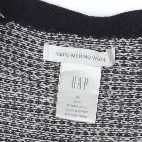 Gap Women's Black V-Neck Cardigan - M, Merino Wool