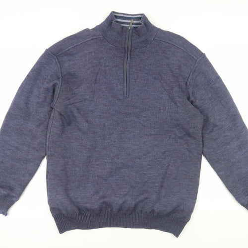 Oakmont Men's Blue Pullover Jumper - Size L, 1/2 Zip