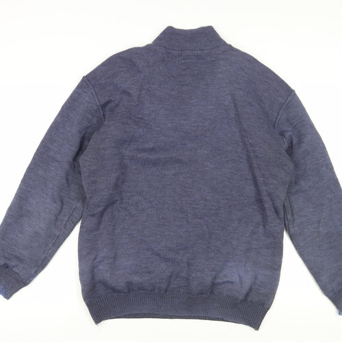 Oakmont Men's Blue Pullover Jumper - Size L, 1/2 Zip