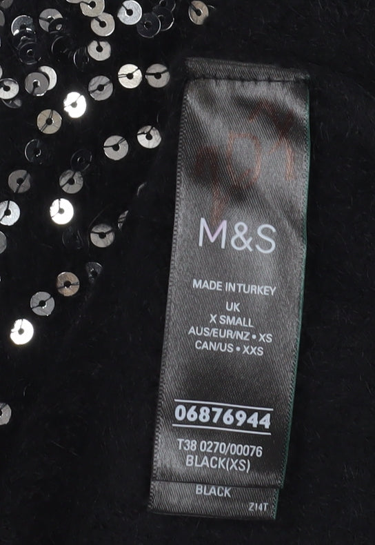 Marks and Spencer Black Sequin Women's XS Jumper