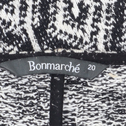 Bonmarché Women's Black Geometric Pullover Jumper Size 20