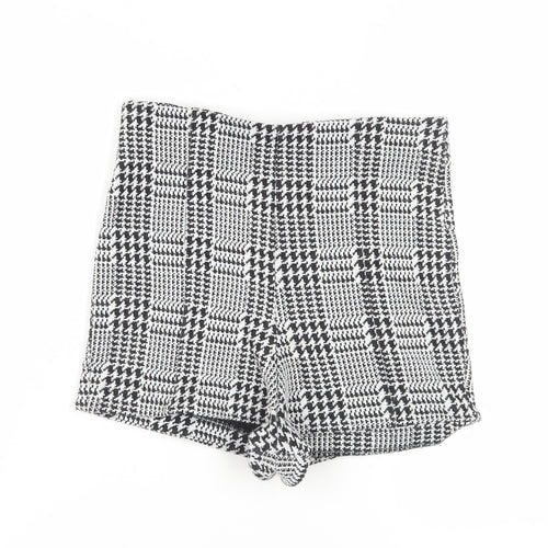 River Island Women's Black Houndstooth Shorts UK 12