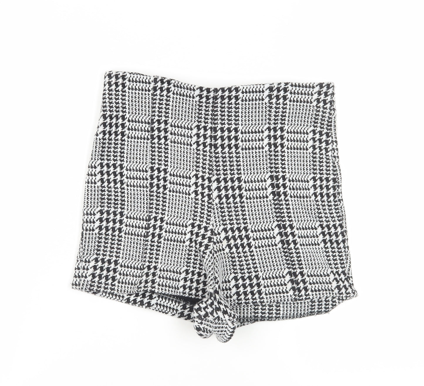 River Island Women's Black Houndstooth Shorts UK 12