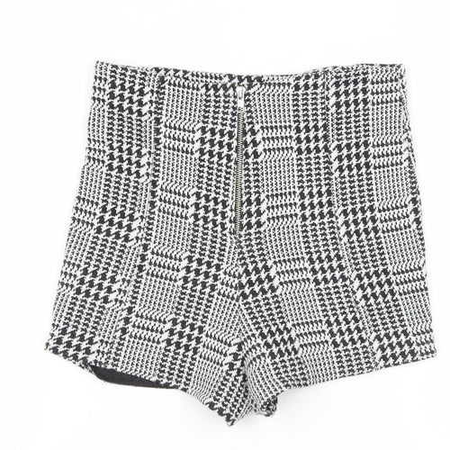 River Island Women's Black Houndstooth Shorts UK 12