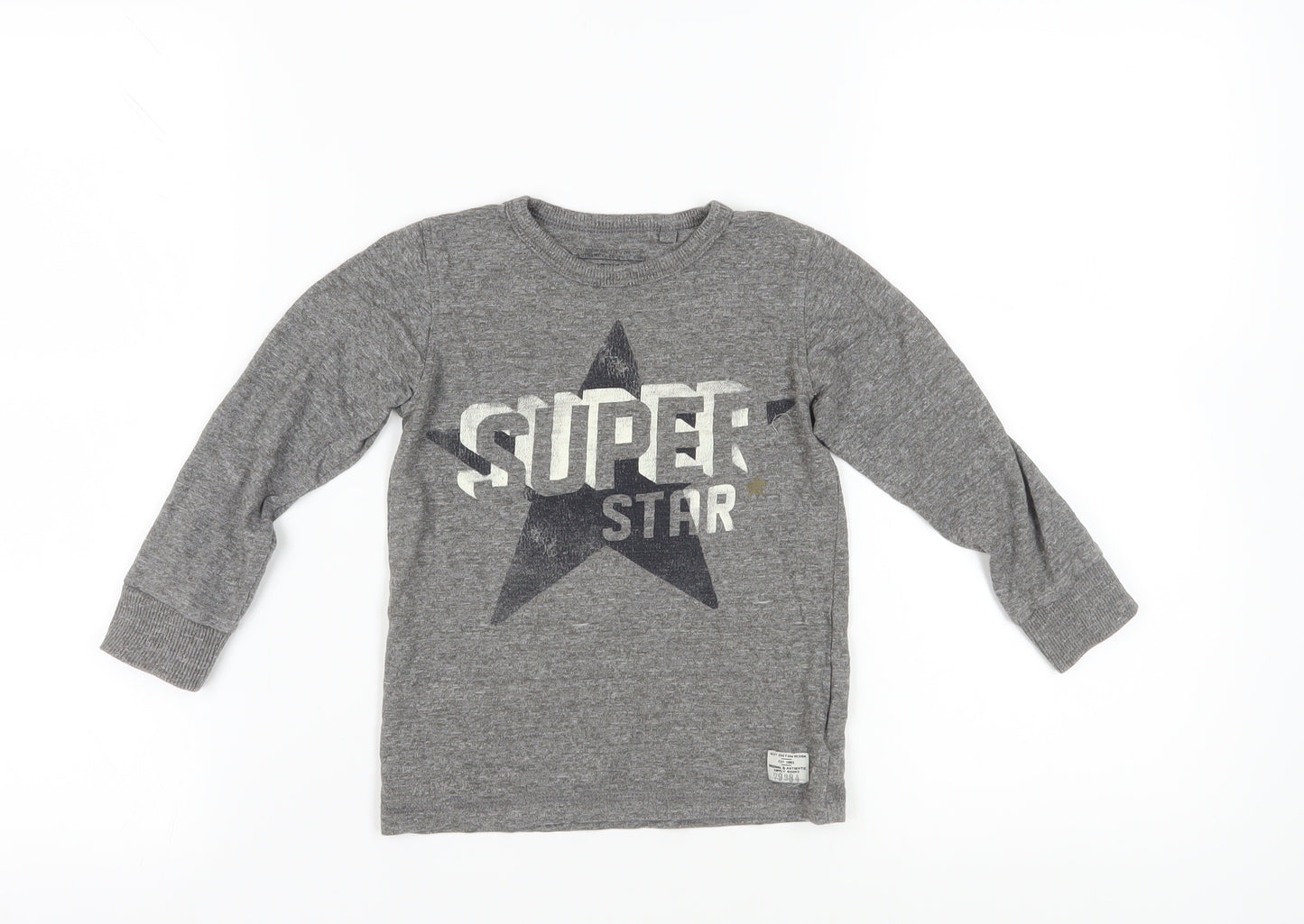 Next Boys Grey Graphic Print Long Sleeve T-Shirt 3-4 Years