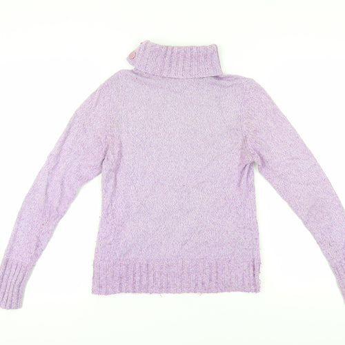 Marks and Spencer Women's Purple Roll Neck Jumper, Size 10