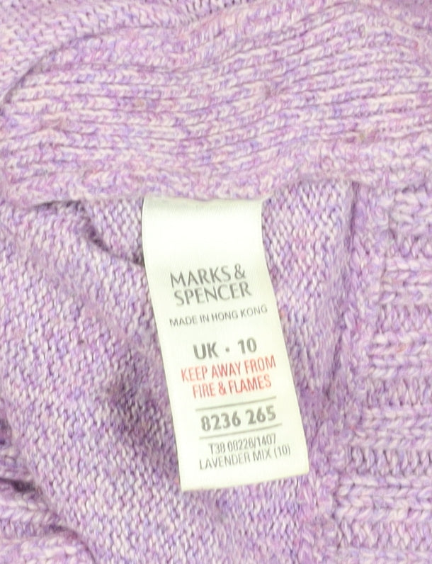 Marks and Spencer Women's Purple Roll Neck Jumper, Size 10