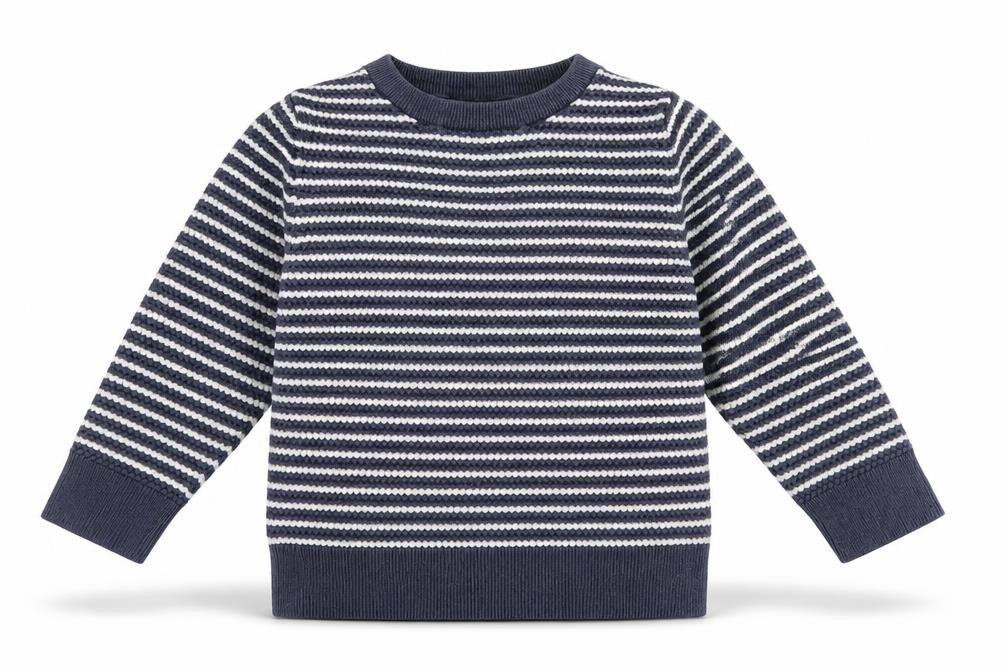 Front view of Next boys’ blue striped cotton jumper 4 years