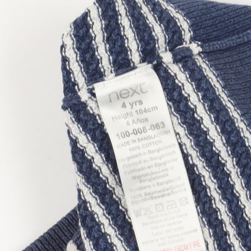 Next Boys Blue Striped Cotton Pullover Jumper 4 Years
