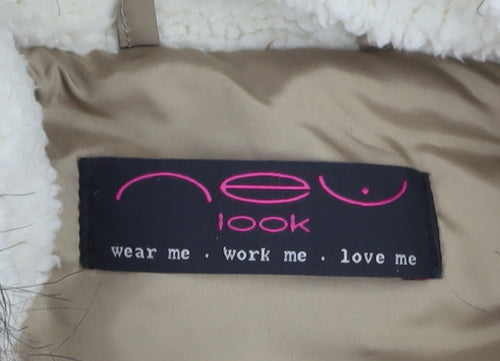 New Look Women's Beige Puffer Jacket, Size 14, Hooded Waistcoat