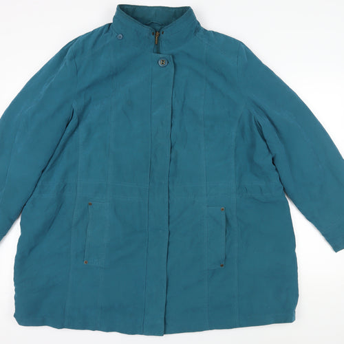 BM Women's Blue XL Basic Jacket Coat with Pockets