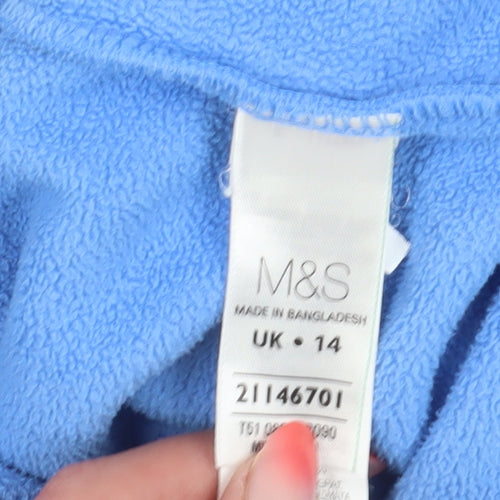 Marks and Spencer Women's Blue Fleece Jacket Size 14