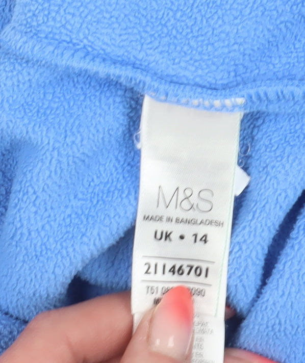 Marks and Spencer Women's Blue Fleece Jacket Size 14