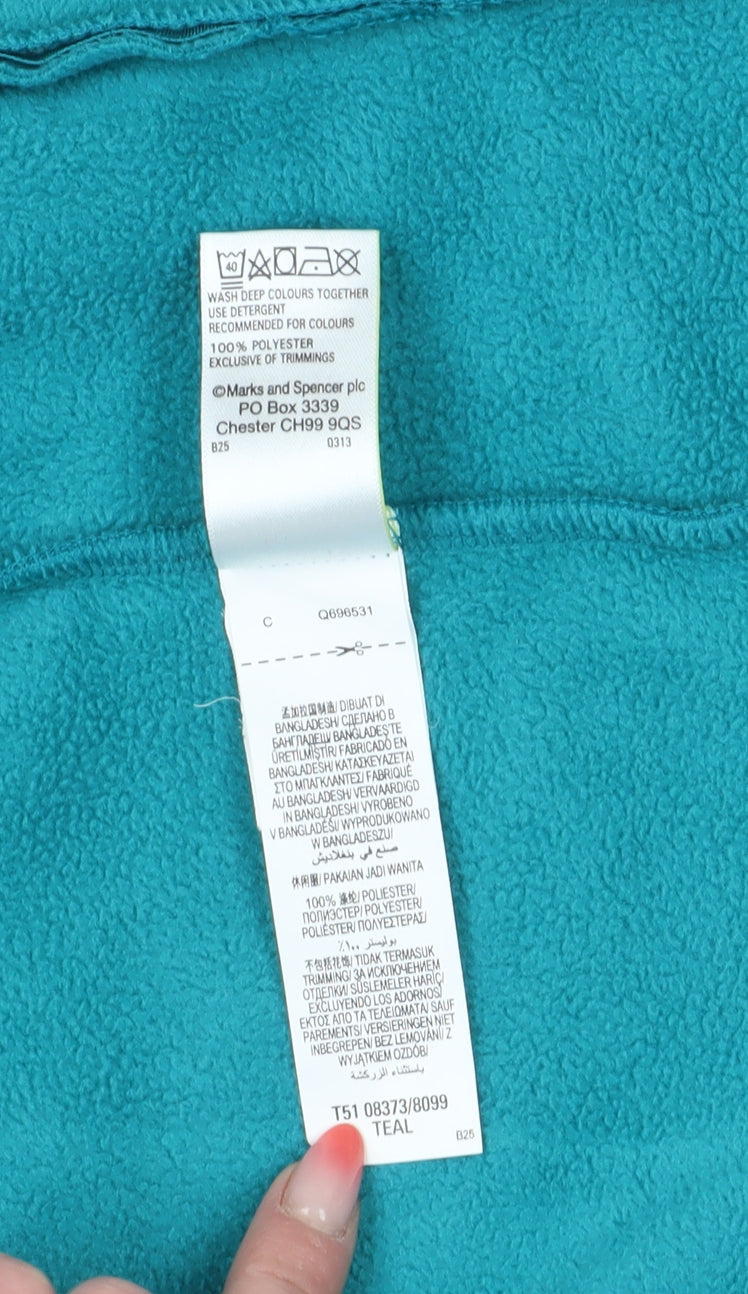 Marks and Spencer Women's Teal Fleece Jacket, Size 16