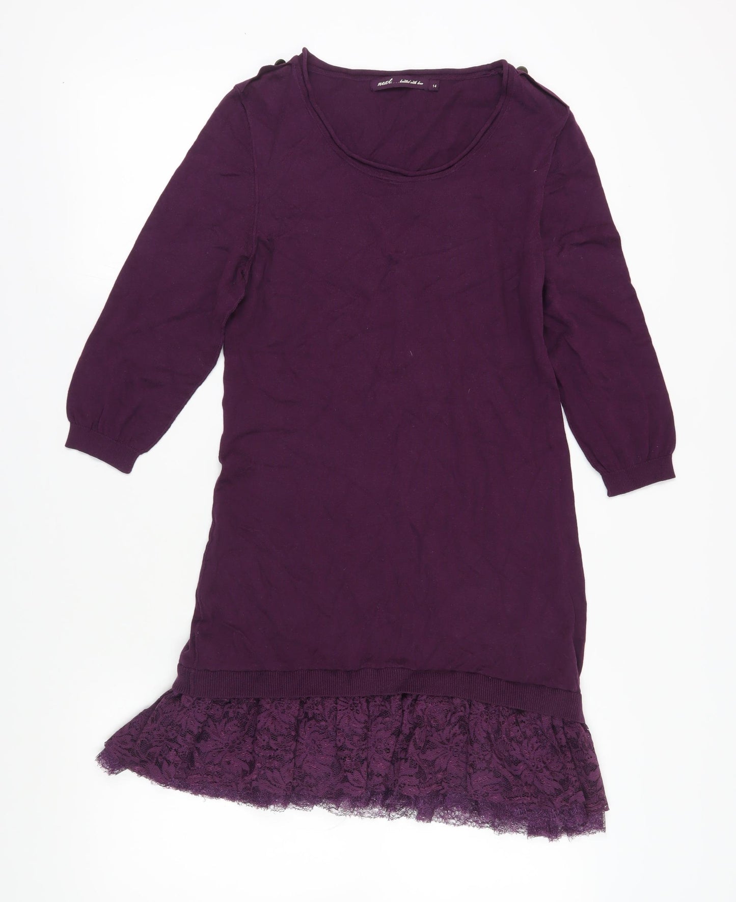 Next Women's Purple Jumper Dress, Size 14, Scoop Neck