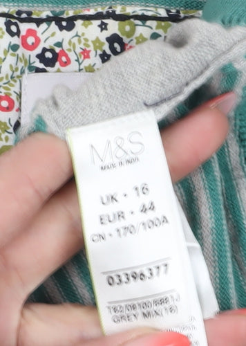 Marks and Spencer Women's Grey Floral Cardigan Size 16