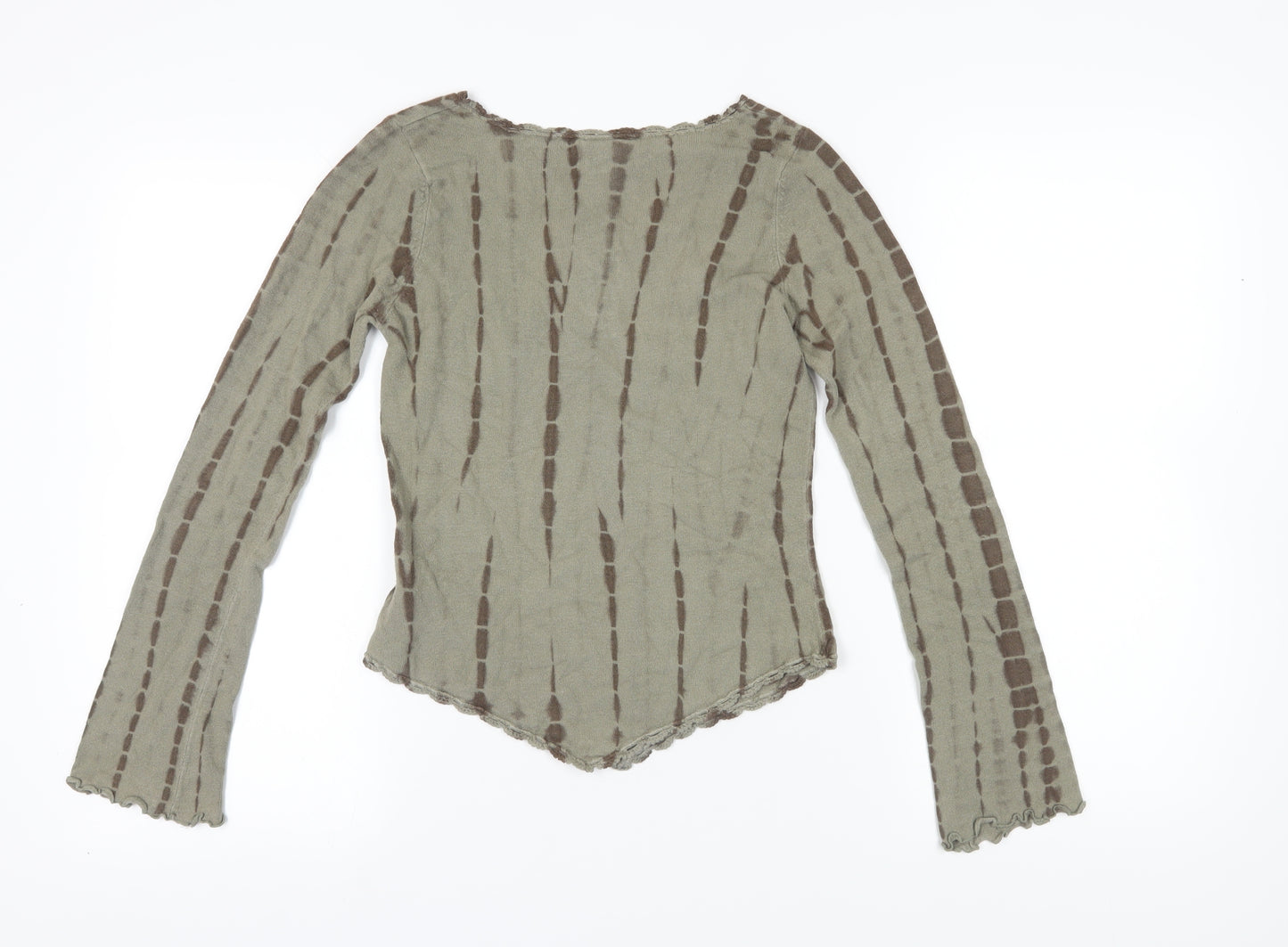 Next Women's Brown Lace V-Neck Long Sleeve Top