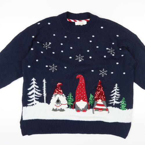 Next Women's Blue Christmas Jumper, Size 16