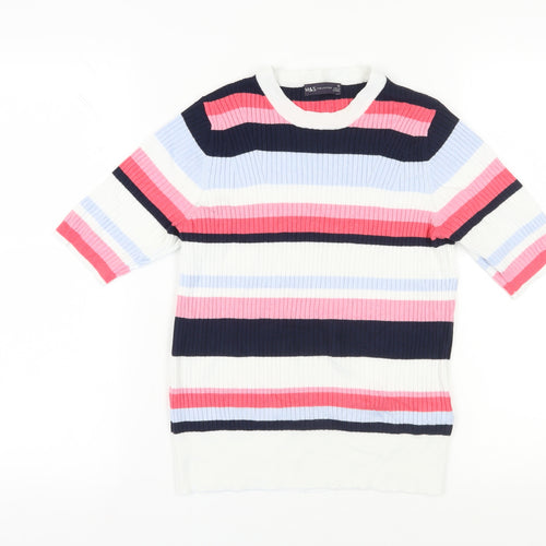 Marks and Spencer Women's Multicoloured Striped Pullover Jumper