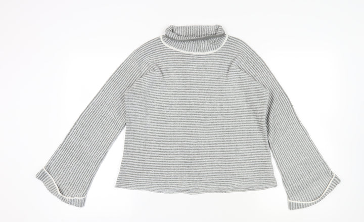 QED London Women's Grey Roll Neck Pullover Jumper