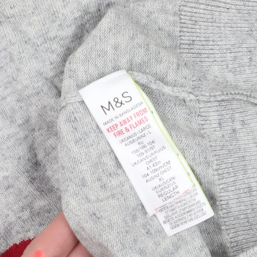 Marks and Spencer Men's Grey Large Christmas Jumper