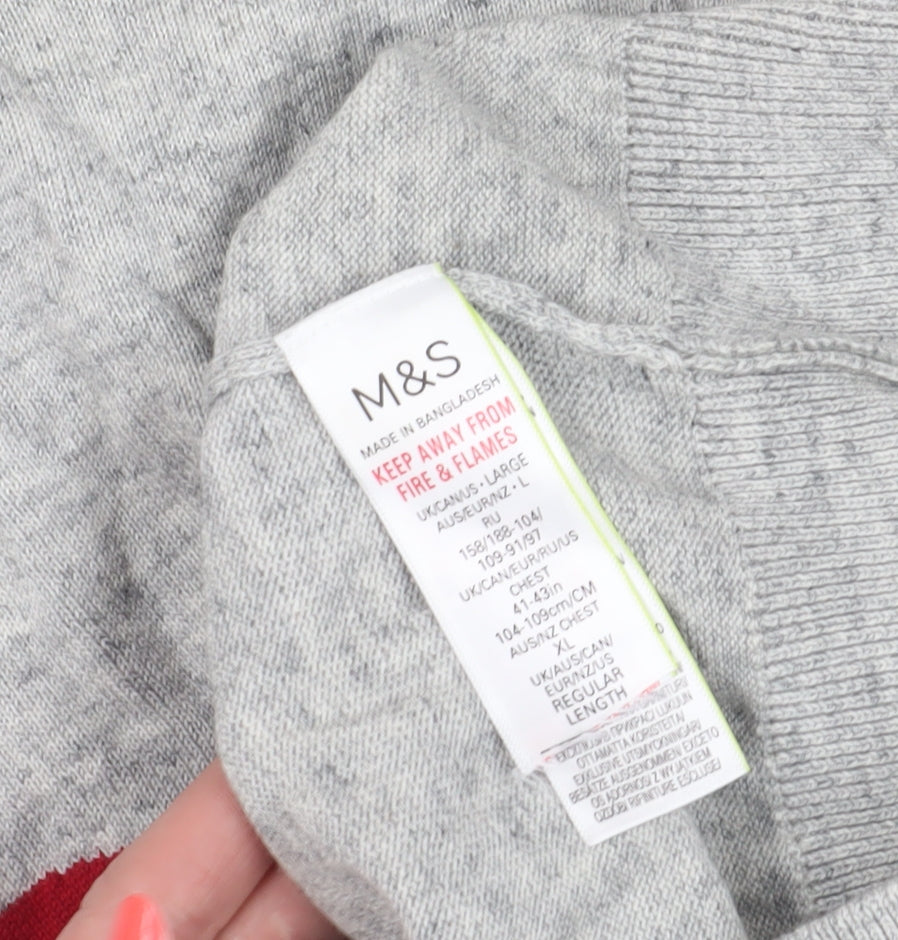 Marks and Spencer Men's Grey Large Christmas Jumper